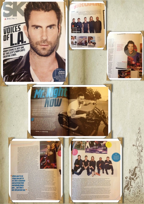 Adam Levine covers Sky Delta Magazine Feb 2013
