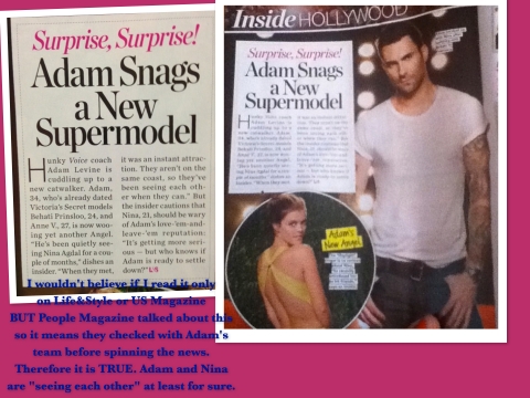 Adam Levine is dating Nina agdal - May 2013